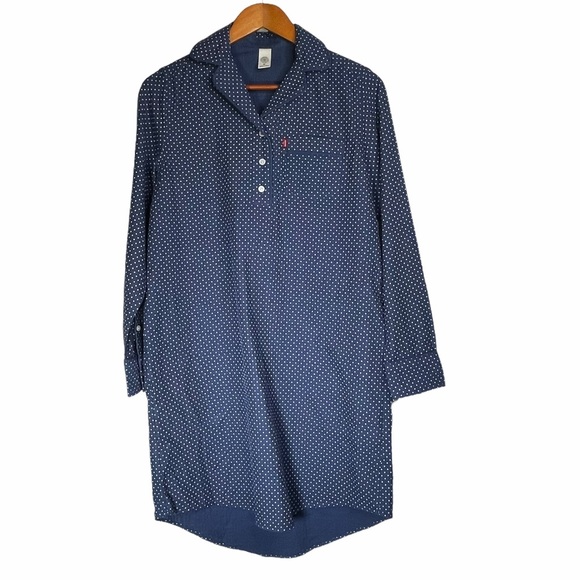 Levi’s XS Blue & White Polka Dot Tunic - Picture 1 of 7